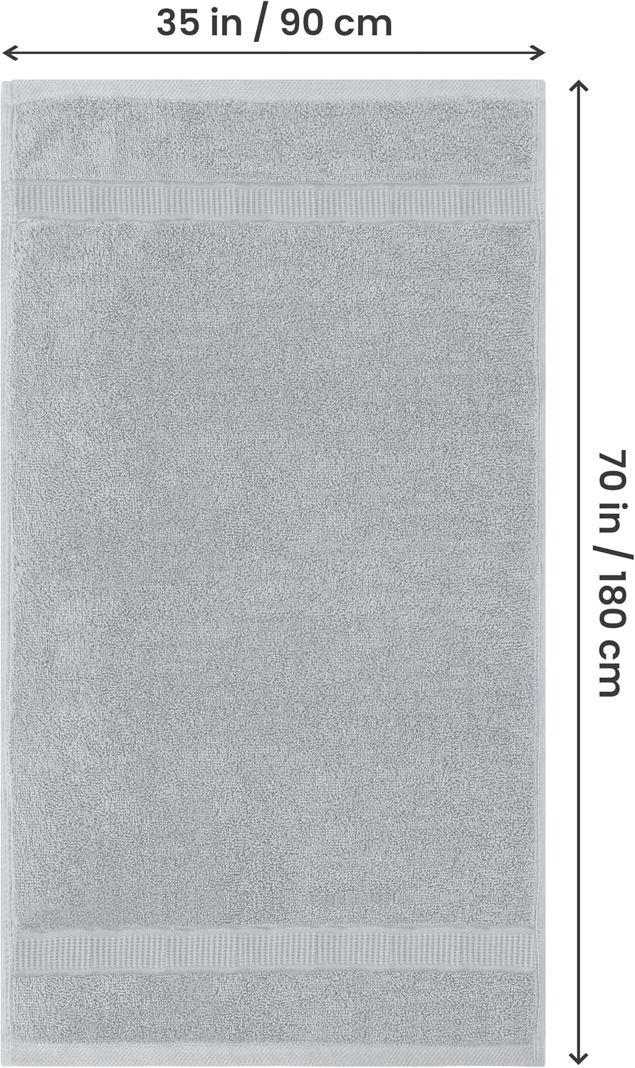 utopia towels jumbo bath sheets 2 pack, 35x70, close-up detail