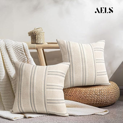 AELS 22x22 Decorative Farmhouse Linen Throw Pillow Covers, Boho Textured Pillow - Image 5