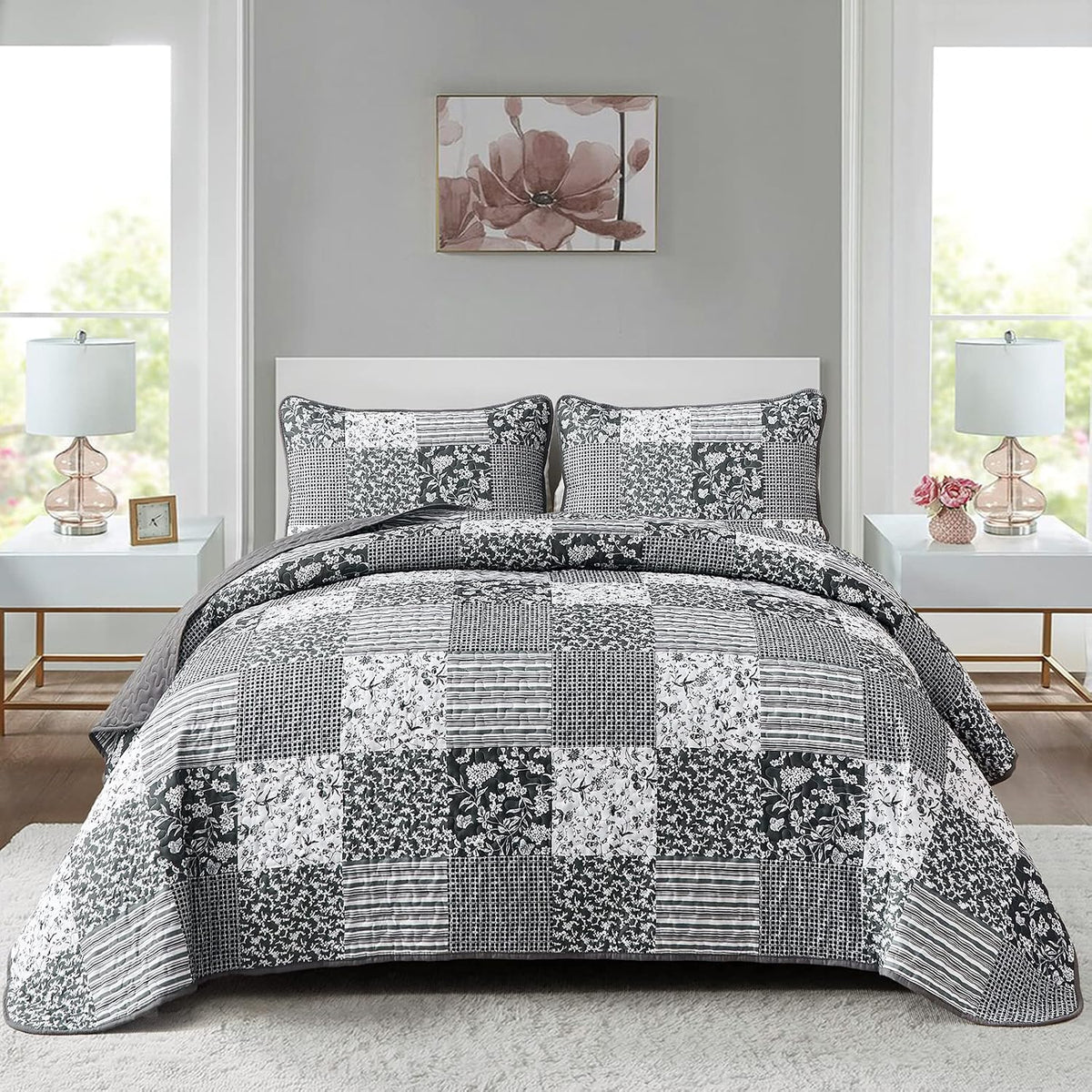 mybedsoul boho quilt king size, patchwork bedding set, main product view