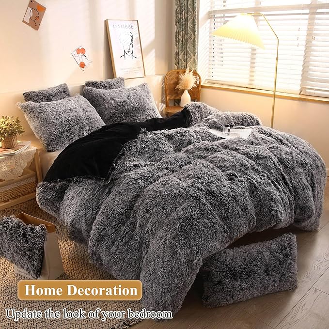 XeGe Faux Fur Throw Pillow Cases, Plush Shaggy Ultra Soft Pillow Covers - Image 6