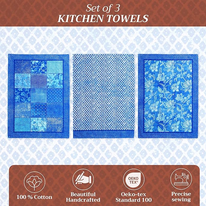 Maison d' Hermine Kitchen Towels Set of 3 100% Cotton 27.50" x 20" Reusable - Image 2