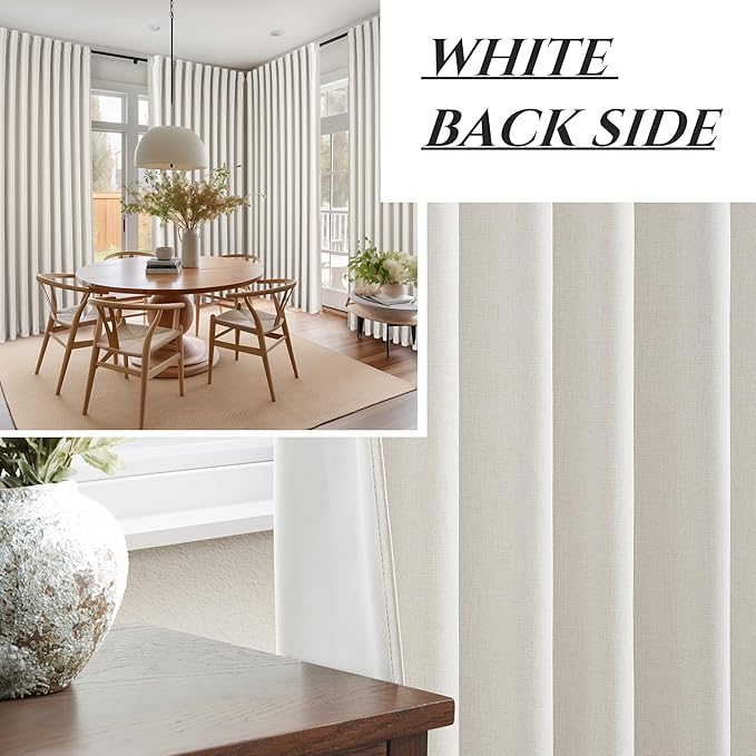 Birch Blackout Curtains 60 Inches Extra Wide Cute Linen 96 Inch Length - Image 6