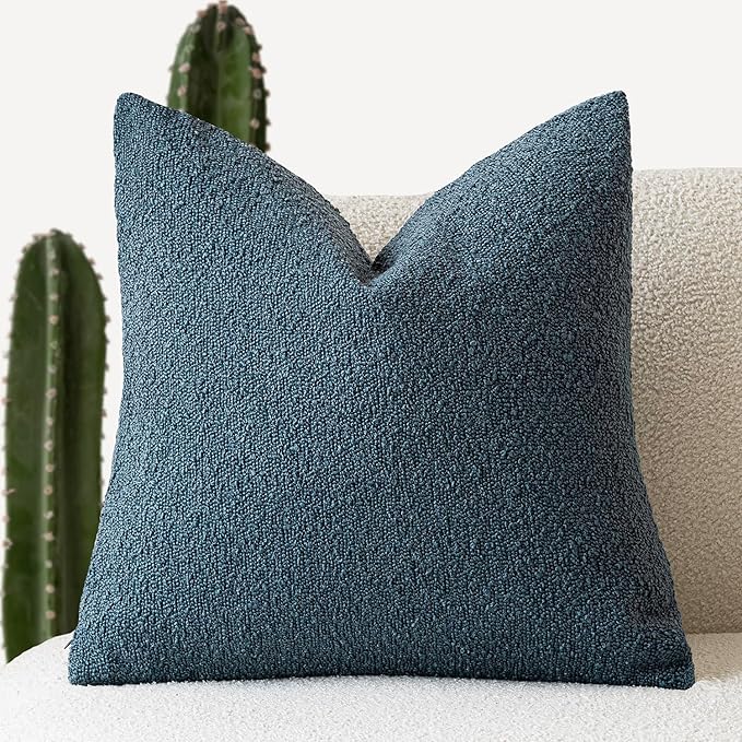 Foindtower Decorative Textured Boucle Throw Pillow Covers Accent Solid Pillow by Foindtower