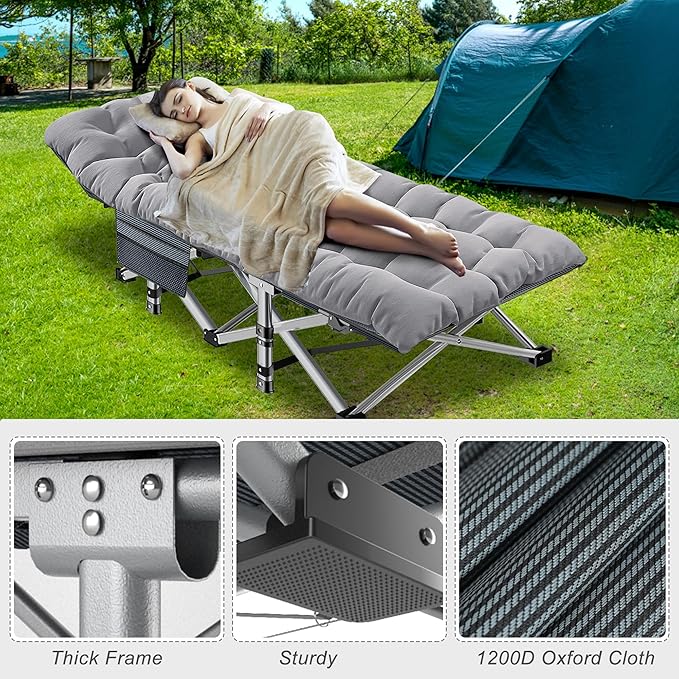 ABORON 2PK XXL Camping Cot for Adults 900LBS - Image 3