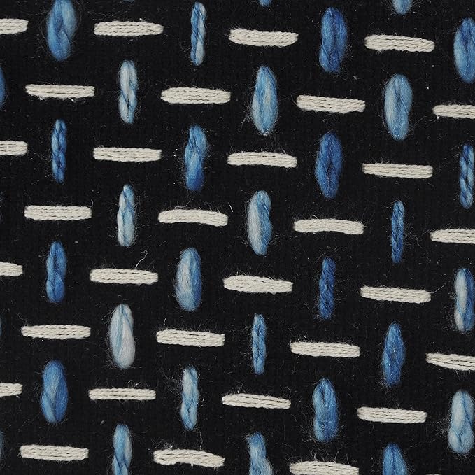L. R. Resources, Inc. LR Home Hand-Woven Black/White/Blue Geometric Cotton - Image 8