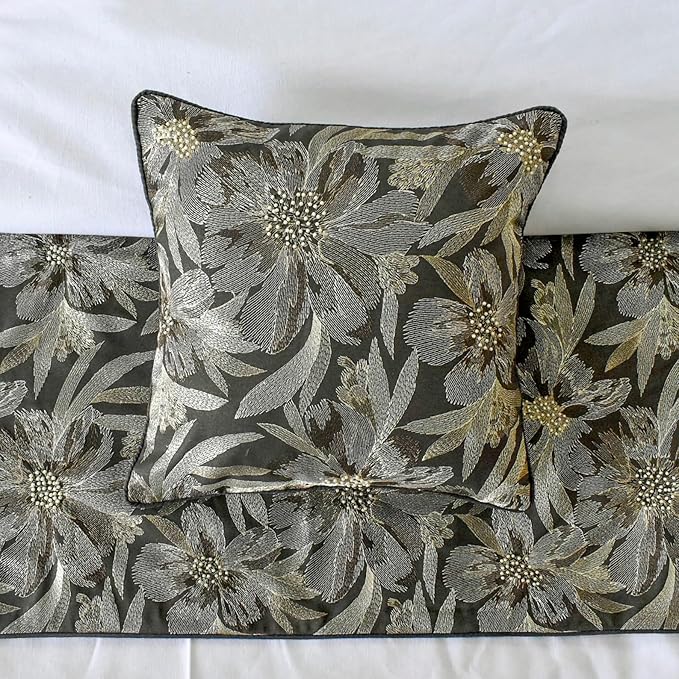 The HomeCentric King/Queen/Twin Grey Decorative Bed Runner Full 68"x18" Bed - Image 2