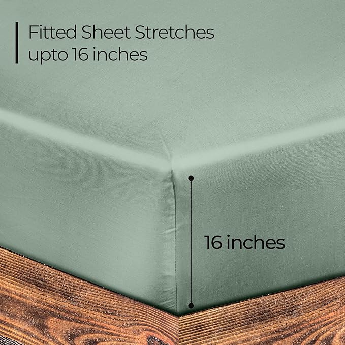 ROYALE LINENS 300 Thread Count 100% Long Staple Combed Cotton Fitted Sheet Twin - Image 2