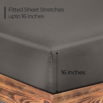 ROYALE LINENS 300 Thread Count 100% Long Staple Combed Cotton Fitted Sheet Full - Image 2