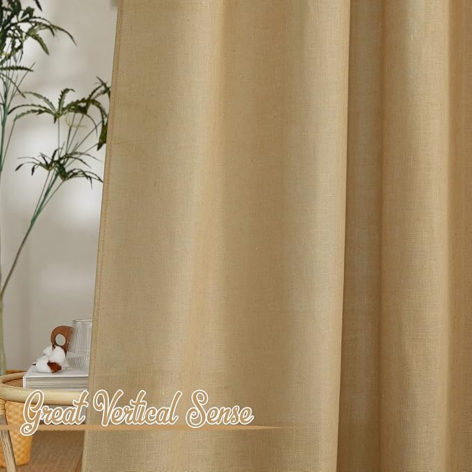NICETOWN Linen Brown Curtains & Drapes Privacy - Image 4