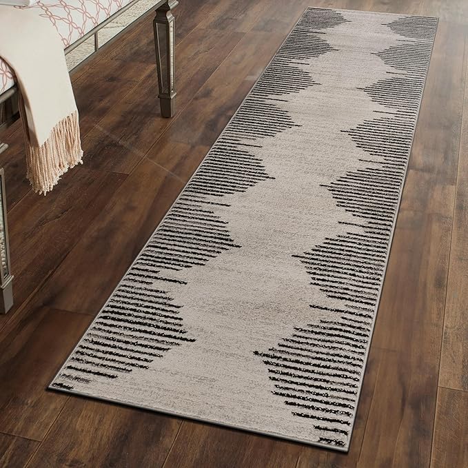 Rugshop Bohemian Stripe Stain Resistant High Traffic Living Room Kitchen by Rugshop