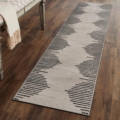 Rugshop Bohemian Stripe Stain Resistant High Traffic Living Room Kitchen by Rugshop