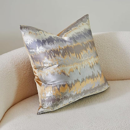 THE-TINOART Gold Ombré Jacquard Pillow Cover 20x20 Inches - Image 2