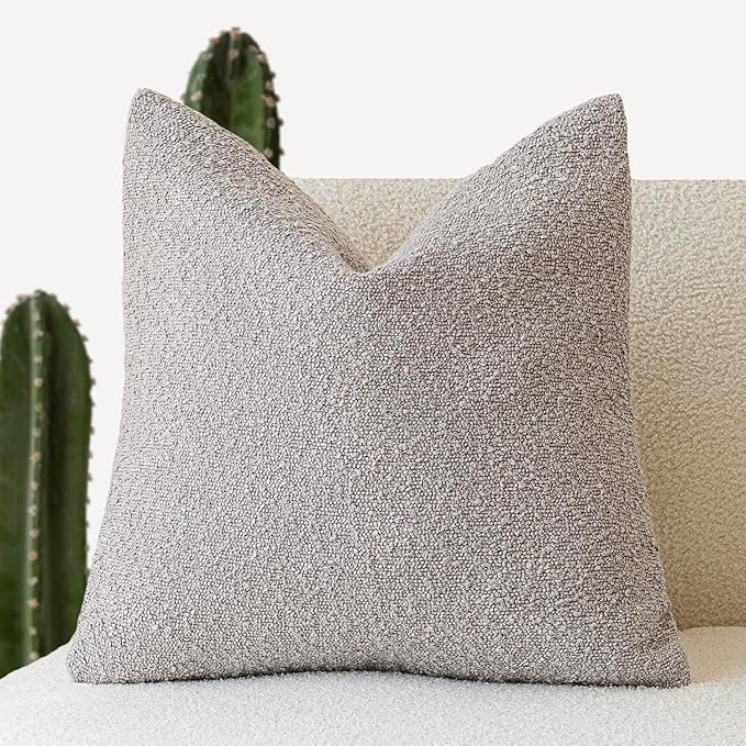Foindtower Textured Boucle Throw Pillow Covers Accent Solid Pillow Cases Cozy by Foindtower