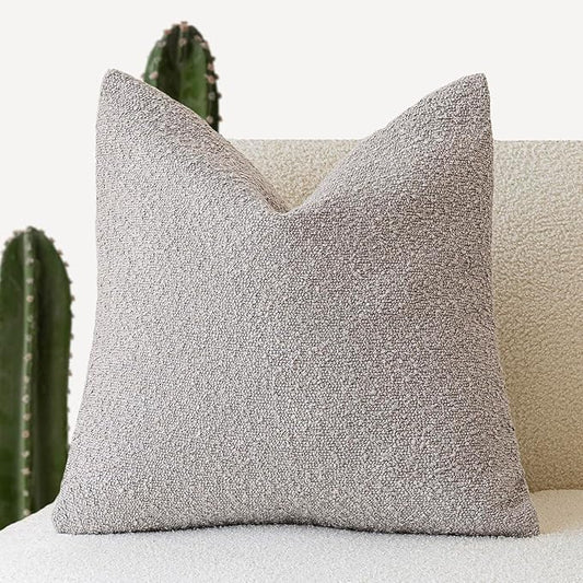 Foindtower Decorative Textured Boucle Throw Pillow Covers Accent Solid Pillow by Foindtower