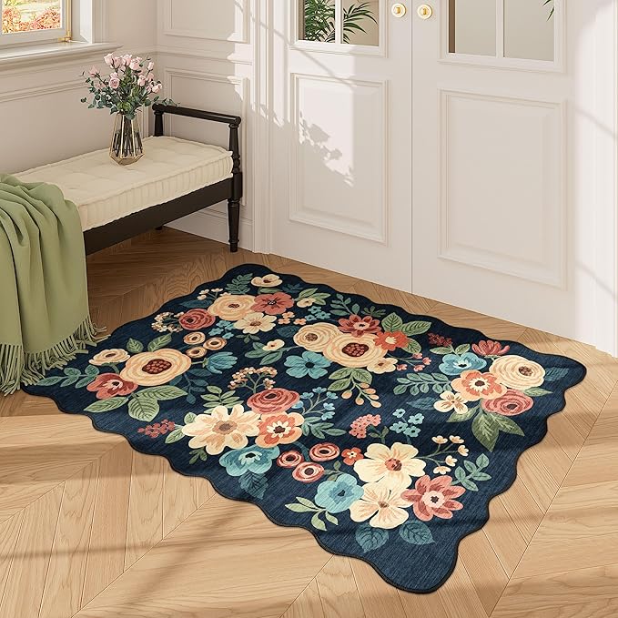 DUKINO 2x3 Entryway Rug, Floral Washable Indoor Door Mat - Image 7