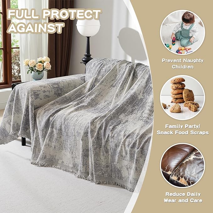 MEETSKY Couch Cover Sofa Cover Washable, Geometric Abstract Geometric Boho Sofa - Image 4
