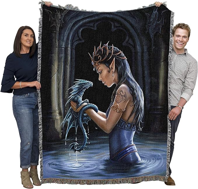 Pure Country Weavers Water Dragon Woven Blanket by Anne Stokes by PureCountryWeavers