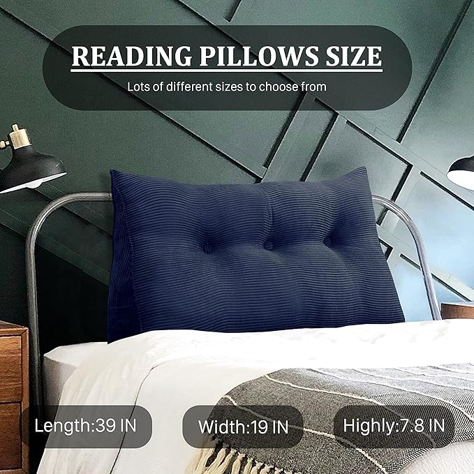 8 lbs Thickened Twin Wedge Pillow Headboard, College Dorm Bed Triangular - Image 3