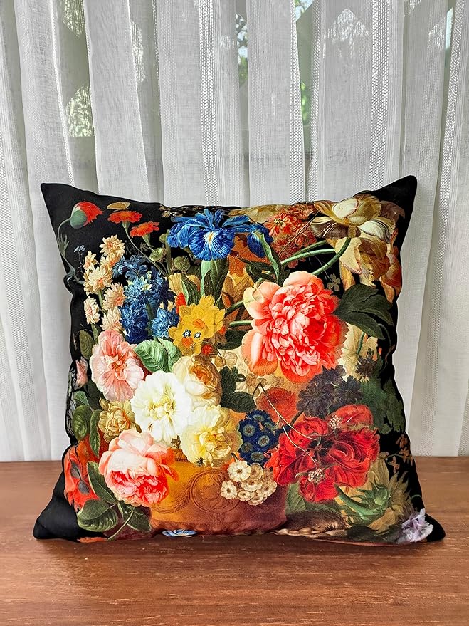 Elegant Velvet Floral Throw Pillow Cover Double Sides Handmake Flower - Image 2