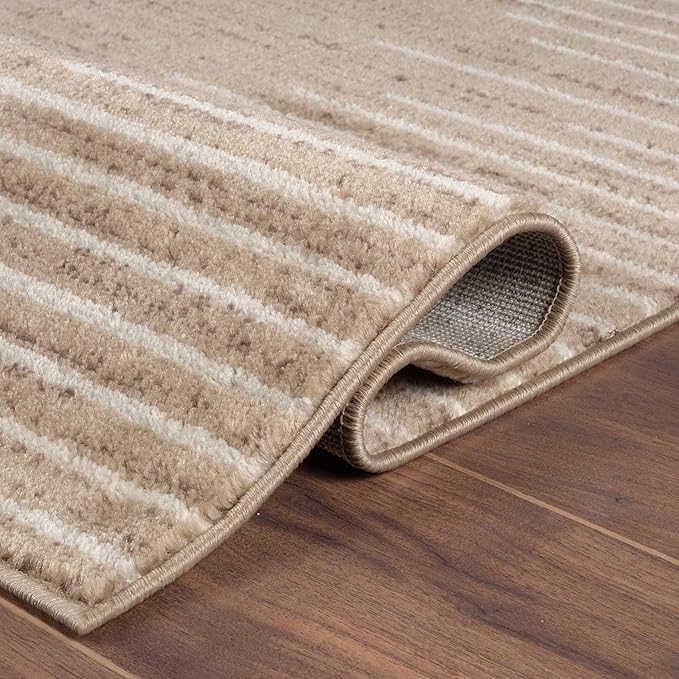 Rugshop Bohemian Stripe Stain Resistant High Traffic Living Room Kitchen - Image 3