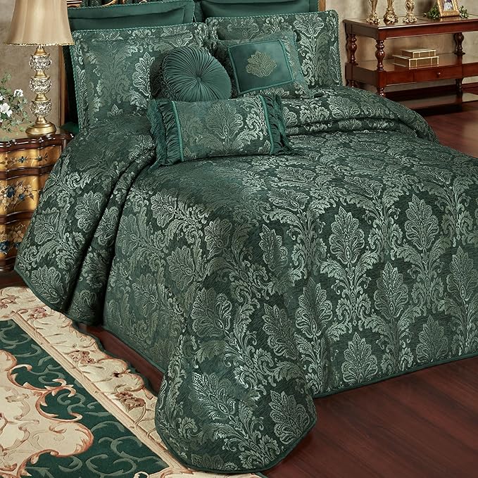 Touch of Class Camelot Luxury Bedding | Striking Emerald Green | Matte Satin by TouchofClass
