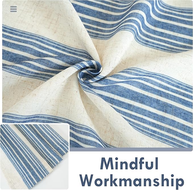 DriftAway Farmhouse Vertical Striped Linen Blend Textured Light Filtering Semi - Image 7