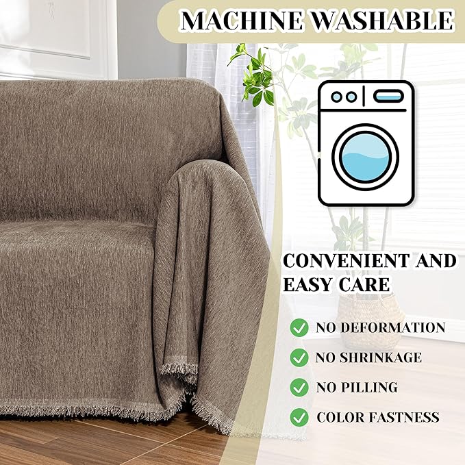 MEETSKY Small Couch Cover Oversized Armchair Sofa Cover Washable - Image 5