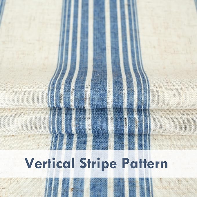 DriftAway Farmhouse Vertical Striped Linen Blend Textured Light Filtering Semi - Image 6