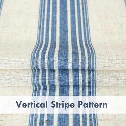 DriftAway Farmhouse Vertical Striped Linen Blend Textured Light Filtering Semi - Image 6