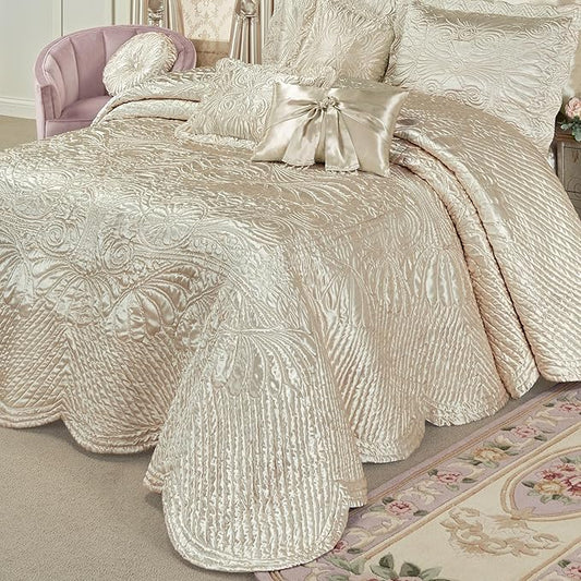 Touch of Class Portia Luxury Bedding | Soft Pearl | Premier Quilted Polyester by TouchofClass