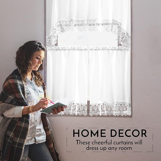 American Linen Café Curtains for Kitchen, Bathroom Curtains - Image 4