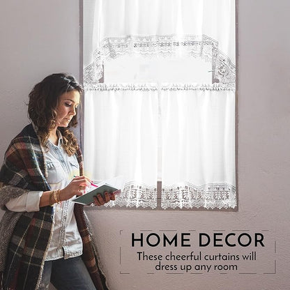 American Linen Café Curtains for Kitchen, Bathroom Curtains - Image 4