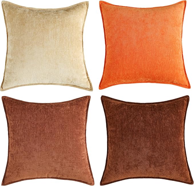 Stellhome Fall Burnt Orange Decorative Throw Pillow Covers Accent Soft Textured - Image 6
