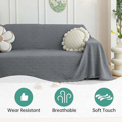 MYSKY HOME Couch Cover for Sectional Sofa, 2 Pieces Couch Covers for L Shape - Image 4