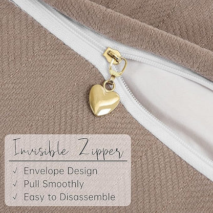 ZWJD Khaki Pillow Covers 16x16 Set of 2 Chenille Throw Pillow Covers - Image 7