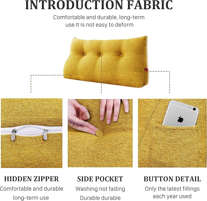 8 lbs Thickened Twin Headboard Pillow Wedge College Dorm Bed Pillow - Image 6