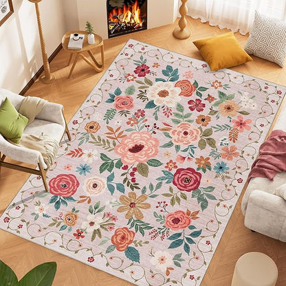 DUKINO 6x9 Area Rug, Floral Rugs - Image 2