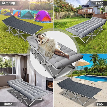 ABORON Camping Cot for Adult 28" Extra Wide, 2PK Heavy-Duty 1200D Oxford Cot - Image 6