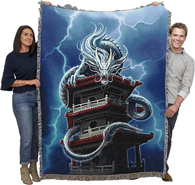 Pure Country Weavers The Tower Dragon Woven Blanket by Anne Stokes by PureCountryWeavers