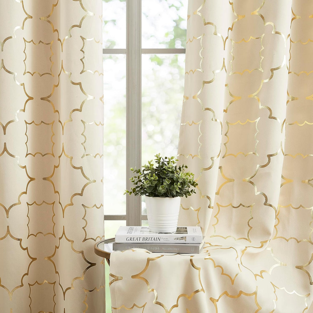 Purainbow Beige Blackout Curtains 84 Inch Long for Bedroom Grommet 2 Panels