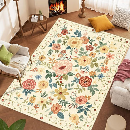 DUKINO 9x12 Area Rug, Floral Rugs - Image 3