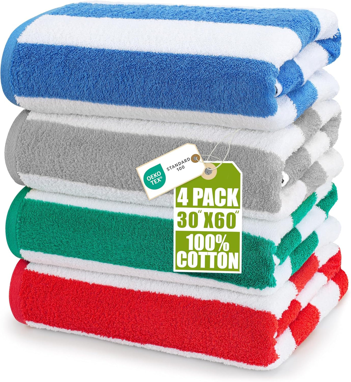 utopia towels beach towels, 4 pack, 30x60 in, main product view