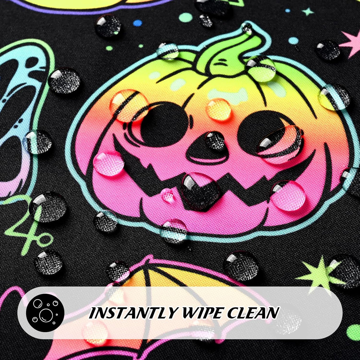 ASPMIZ Halloween Tablecloth Rectangle Table, Waterproof Blacklight Spooky Pumpkin Table Cloth, Washable Polyester UV Reactive Table Cloth Wrinkle-Free Table Cover for Halloween Decorations, 60" x 104"