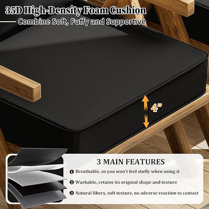 Outdoor Seat Cushion Set 22 L × 22 W × 4 H Inch Waterproof & Fade Resistant - Image 3