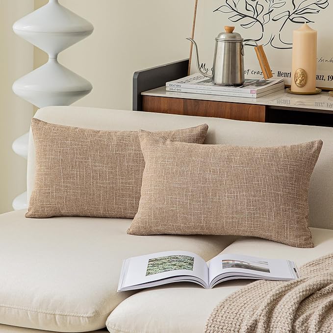 Kevin Textile Throw Cushion Covers Comfortable Faux Linen Pillows Cover by KevinTextile