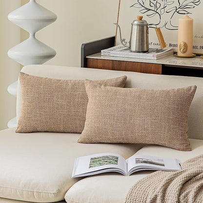 Kevin Textile Throw Cushion Covers Comfortable Faux Linen Pillows Cover by KevinTextile