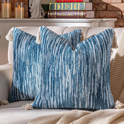AmHoo Boho Throw Pillow Covers Set of 2 Decorative Bohemian Woven Tufted by AmHootextile