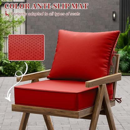 Outdoor Seat Cushion Set 24 L × 24 W × 5 H Inch Waterproof & Fade Resistant - Image 6