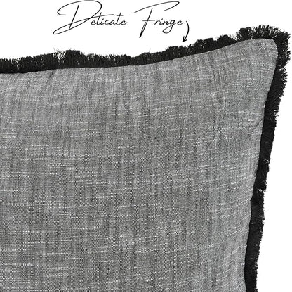 Set of 2 Textured Cotton Pillow Covers - Image 2
