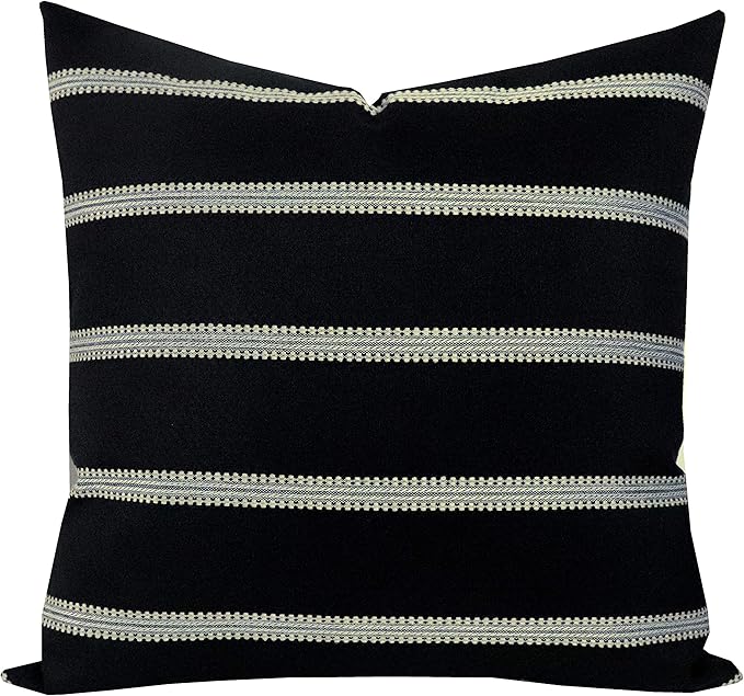 Slow Cow Decorative Stripe Throw Pillow Cover Modern Country Design Cushion by SLOW+COW